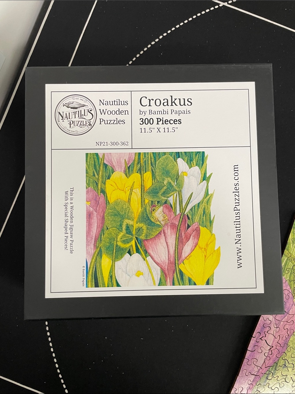 Nautilus Croakus Wooden Puzzle — Yellow, Pink, Green, White